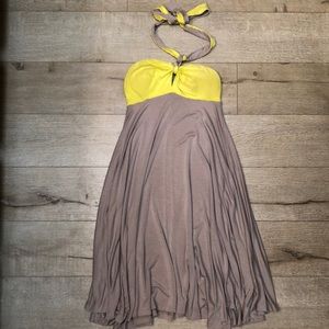 Lush Gray & Yellow Maxi Dress Made In USA